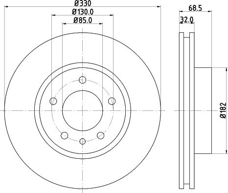 HELLA 8DD 355 109-722 - Тормозной диск autospares.lv