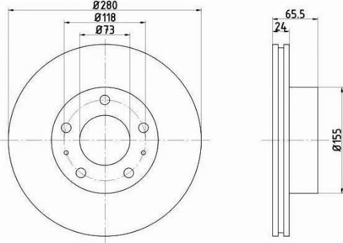 HELLA 8DD 355 104-411 - Тормозной диск autospares.lv