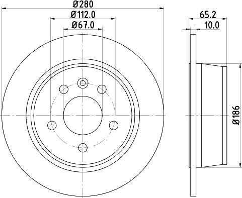 HELLA 8DD 355 104-541 - Тормозной диск autospares.lv