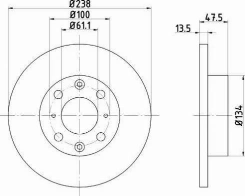 HELLA 8DD 355 104-031 - Тормозной диск autospares.lv