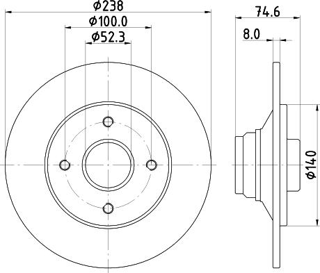 HELLA 8DD 355 124-171 - Тормозной диск autospares.lv