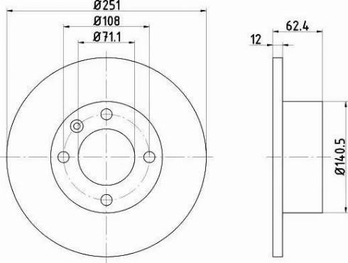 HELLA 8DD 355 104-831 - Тормозной диск autospares.lv