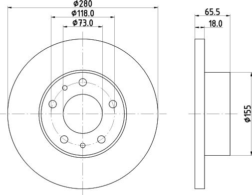 HELLA 8DD 355 104-391 - Тормозной диск autospares.lv