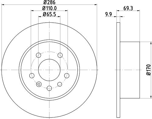 HELLA 8DD 355 104-701 - Тормозной диск autospares.lv
