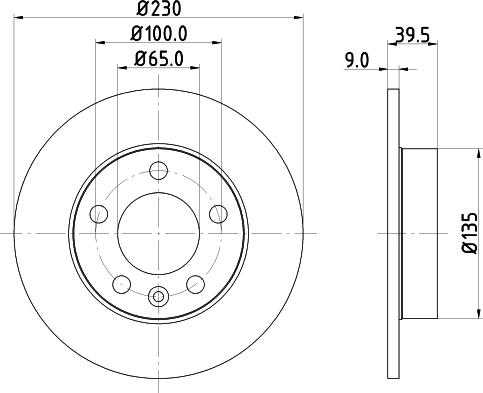 HELLA 8DD 355 105-411 - Тормозной диск autospares.lv