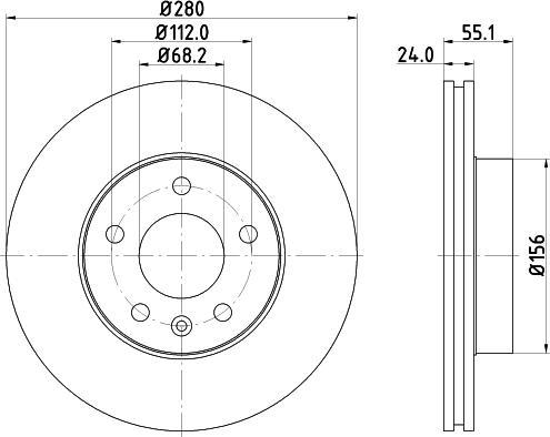 HELLA 8DD 355 105-591 - Тормозной диск autospares.lv