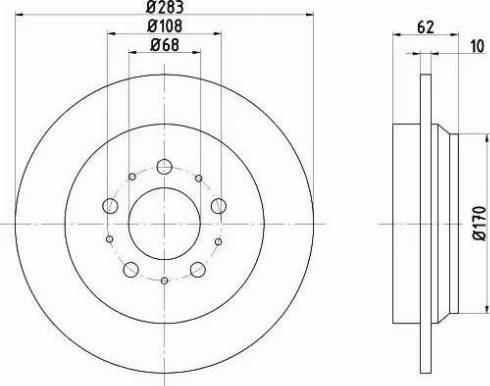 HELLA 8DD 355 105-691 - Тормозной диск autospares.lv