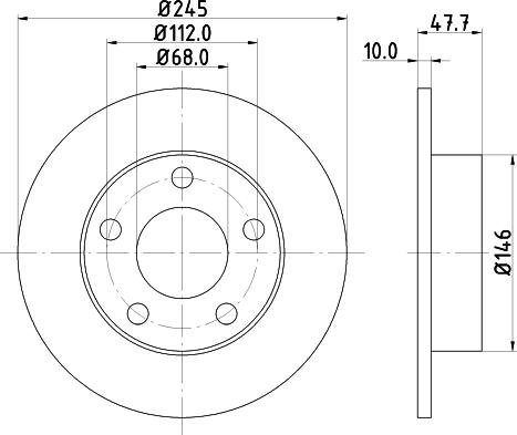 HELLA 8DD 355 105-681 - Тормозной диск autospares.lv