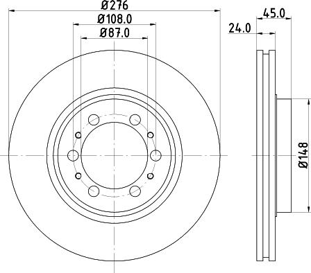 HELLA 8DD 355 105-131 - Тормозной диск autospares.lv