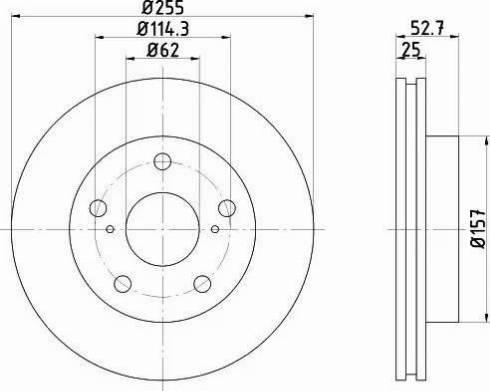 HELLA 8DD 355 105-241 - Тормозной диск autospares.lv