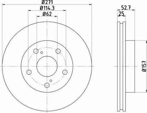 HELLA 8DD 355 105-261 - Тормозной диск autospares.lv