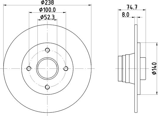 HELLA 8DD 355 105-271 - Тормозной диск autospares.lv