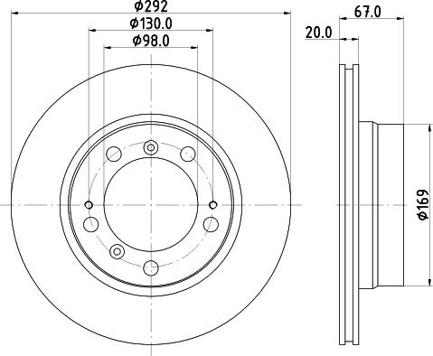 HELLA 8DD 355 105-721 - Тормозной диск autospares.lv