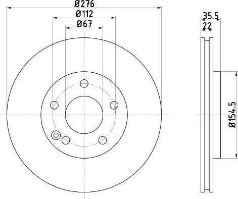 HELLA 8DD 355 106-931 - Тормозной диск autospares.lv