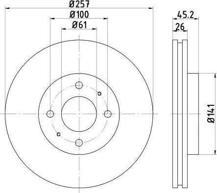 HELLA 8DD 355 106-481 - Тормозной диск autospares.lv