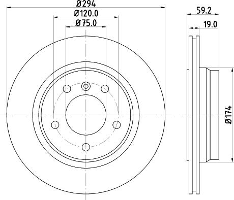 HELLA 8DD 355 124-011 - Тормозной диск autospares.lv