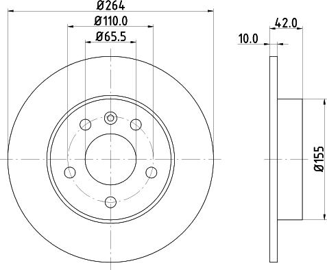 HELLA 8DD 355 106-111 - Тормозной диск autospares.lv