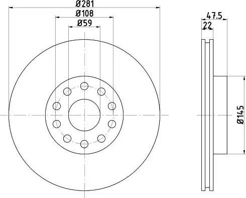 HELLA 8DD 355 106-291 - Тормозной диск autospares.lv