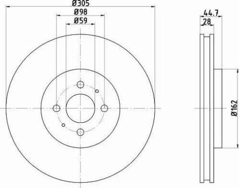 HELLA 8DD 355 106-201 - Тормозной диск autospares.lv