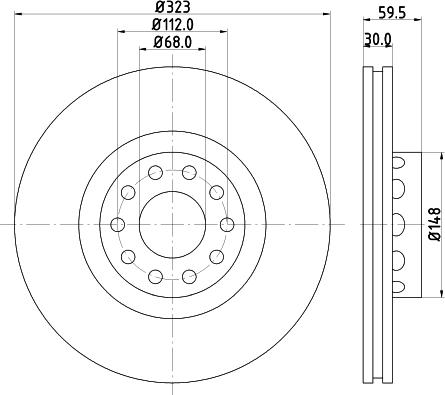 HELLA 8DD 355 106-702 - Тормозной диск autospares.lv