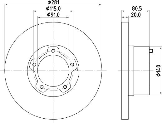HELLA 8DD 355 100-901 - Тормозной диск autospares.lv