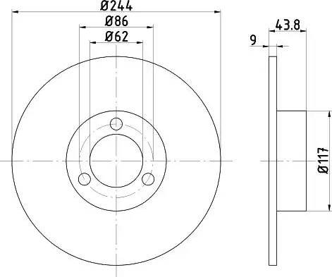 HELLA 8DD 355 100-481 - Тормозной диск autospares.lv
