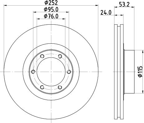 HELLA 8DD 355 100-331 - Тормозной диск autospares.lv