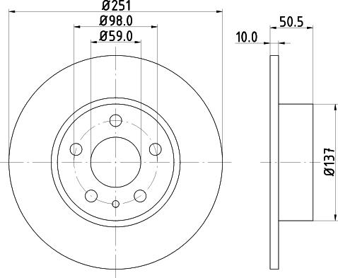 HELLA 8DD 355 101-971 - Тормозной диск autospares.lv
