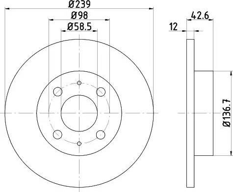 HELLA 8DD 355 101-481 - Тормозной диск autospares.lv