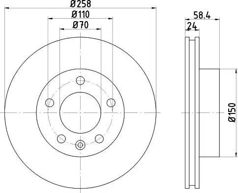 HELLA 8DD 355 101-421 - Тормозной диск autospares.lv