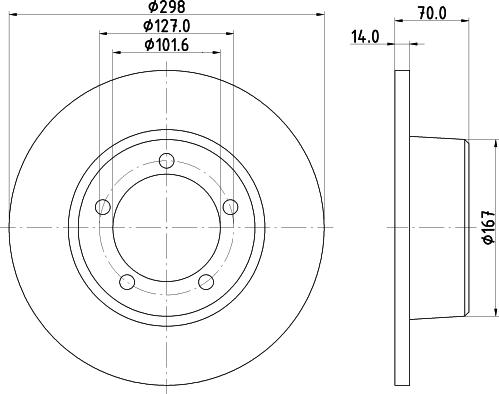 HELLA 8DD 355 122-322 - Тормозной диск autospares.lv