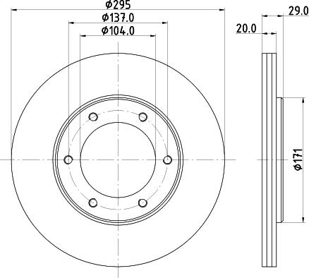 HELLA 8DD 355 101-191 - Тормозной диск autospares.lv