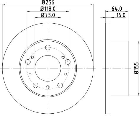 HELLA 8DD 355 101-121 - Тормозной диск autospares.lv