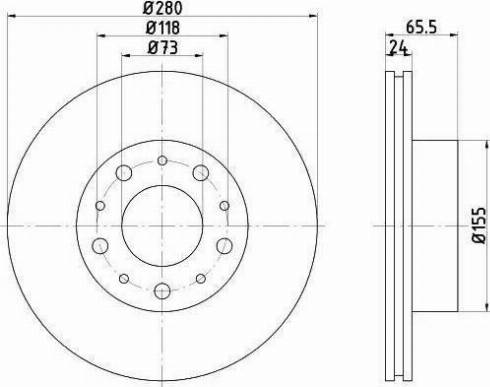 HELLA 8DD 355 109-001 - Тормозной диск autospares.lv