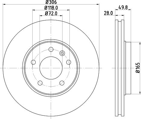 HELLA 8DD 355 108-951 - Тормозной диск autospares.lv