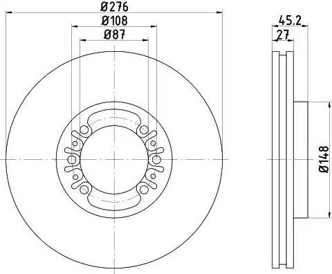 HELLA 8DD 355 108-511 - Тормозной диск autospares.lv