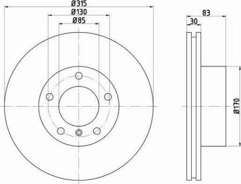 HELLA 8DD 355 108-581 - Тормозной диск autospares.lv