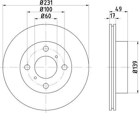 HELLA 8DD 355 108-571 - Тормозной диск autospares.lv