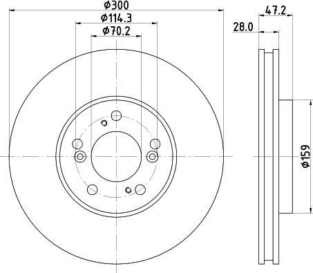 HELLA 8DD 355 108-141 - Тормозной диск autospares.lv