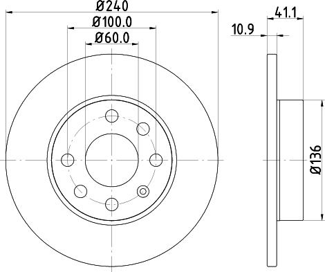 HELLA 8DD 355 108-311 - Тормозной диск autospares.lv