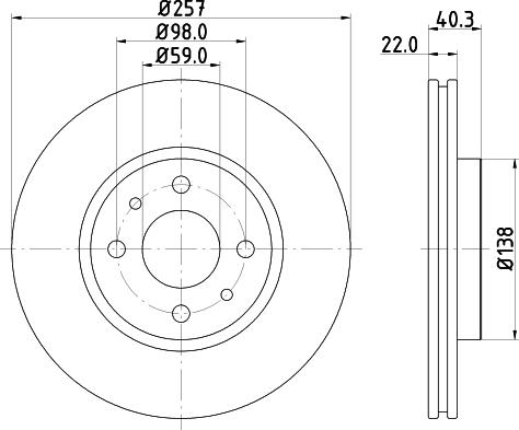 HELLA 8DD 355 103-971 - Тормозной диск autospares.lv