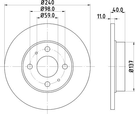 HELLA 8DD 355 103-151 - Тормозной диск autospares.lv