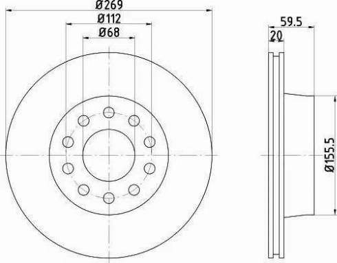 HELLA 8DD 355 122-131 - Тормозной диск autospares.lv