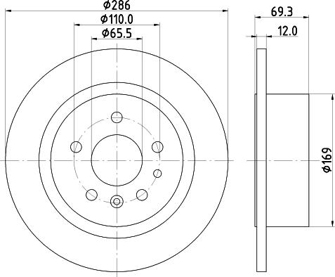 HELLA 8DD 355 103-741 - Тормозной диск autospares.lv