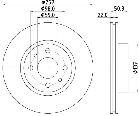 HELLA 8DD 355 102-301 - Тормозной диск autospares.lv