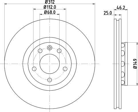 HELLA 8DD 355 107-521 - Тормозной диск autospares.lv