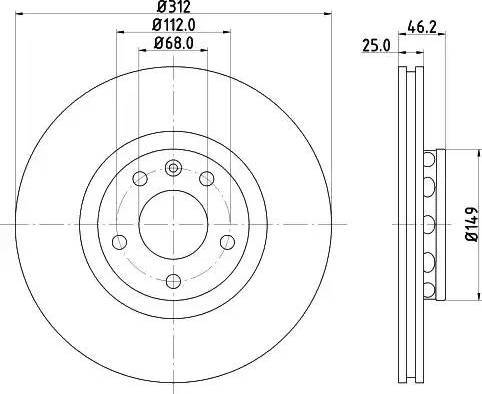 HELLA 8DD 355 107-511 - Тормозной диск autospares.lv