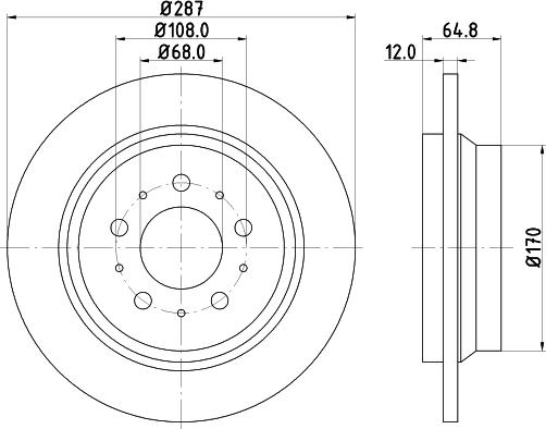 HELLA 8DD 355 107-091 - Тормозной диск autospares.lv