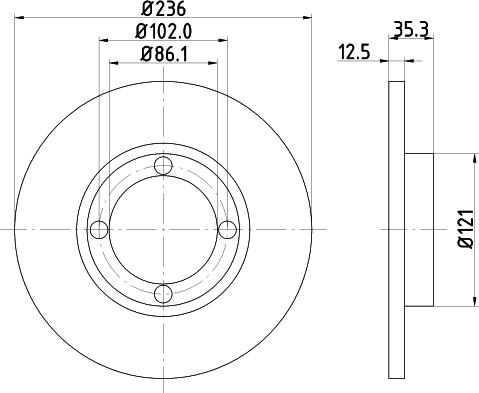 HELLA 8DD 355 107-011 - Тормозной диск autospares.lv