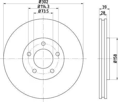 HELLA 8DD 355 107-881 - Тормозной диск autospares.lv